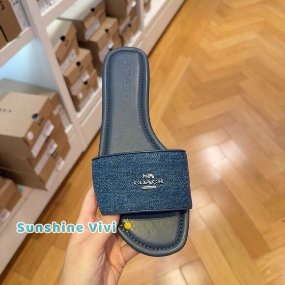 NEW COACH Women's Slide Sandal Denim CAQ70 US 5 - Picture 1 of 8